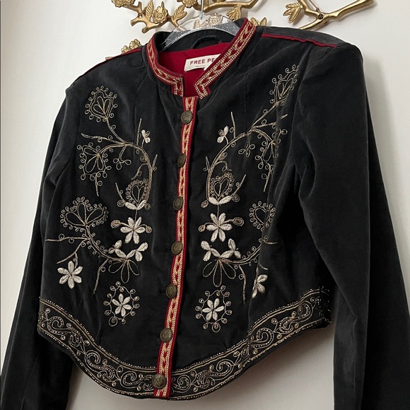 Free People Jackets & Blazers - Free People Antique Ocean Embroidered Blazer
